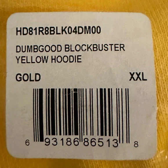 Blockbuster Video Hoodie. NWT Still In Package. Vintage Yellow - Picture 3 of 3